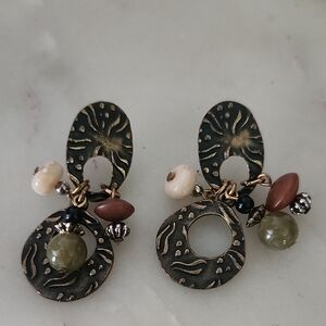 Artisan Dangle Earrings with Earthy Tones